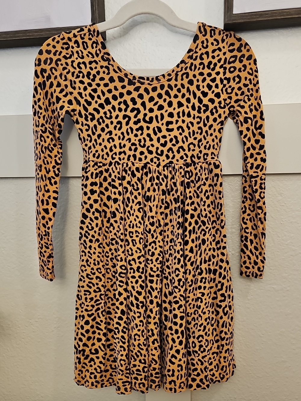 Little Sleepies Tan & Black Leopard Print Long Sleeve Dress 5